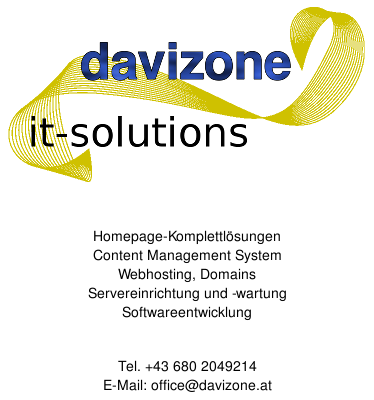 davizone it-solutions - Homepage-Komplettl&ouml;sungen, Content Management System, Webhosting, Domains, Servereinrichtung- und wartung, Softwareentwicklung